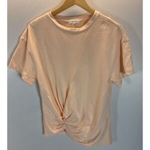 Rag & bone the Mica draped TEE Peach/ pale orange twist‎ front casual jersey MD